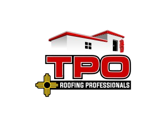 A red and white logo for roofing professionals.