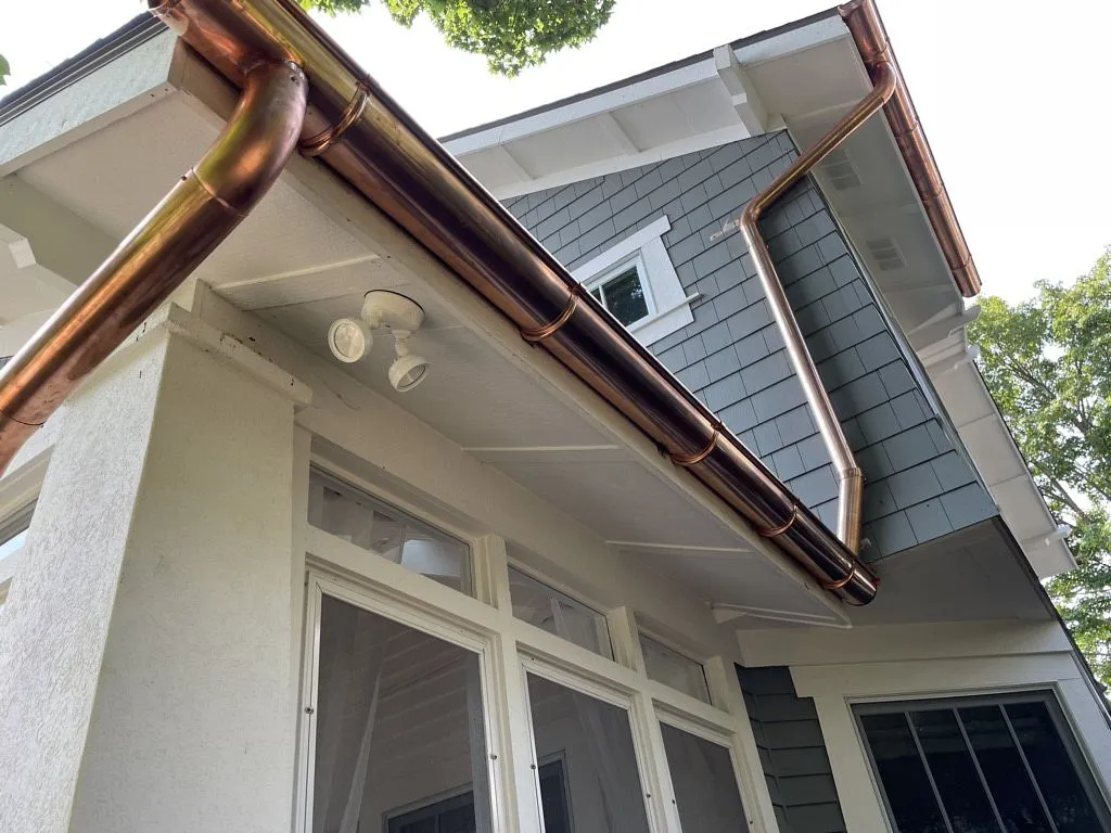 Copper half round gutters