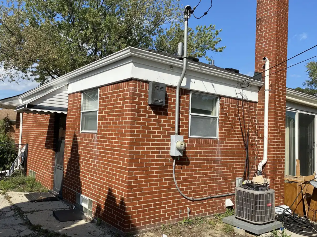 Completed seamless gutter installation