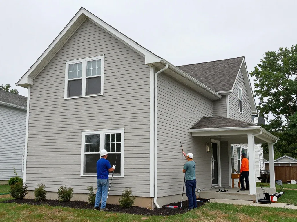 3G Home Exteriors siding crew working on a home exterior in Rochester Hills Michigan