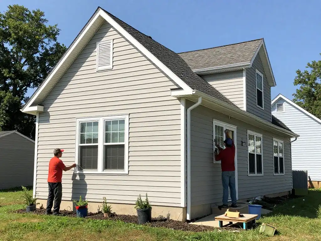 3G Home Exteriors siding crew working on a home exterior in Troy Michigan