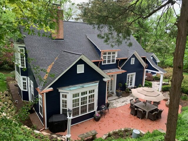 Copper Gutter Installation in Northville, MI completed on a property in Northville MI by 3G Home Exteriors