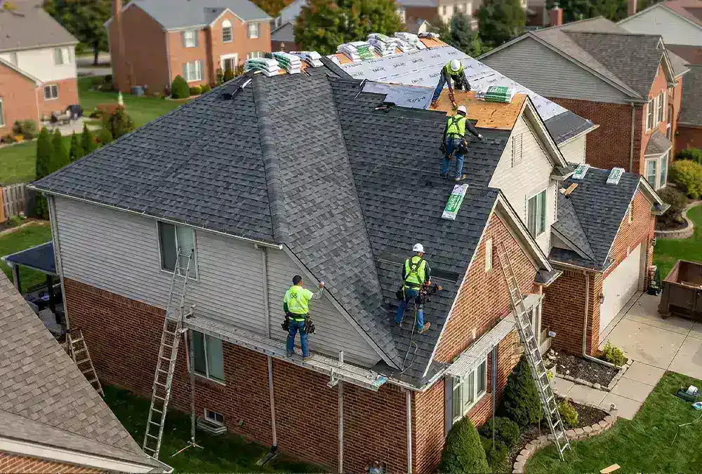 Architectural shingle roof replacement completed on home in Shelby Township MI