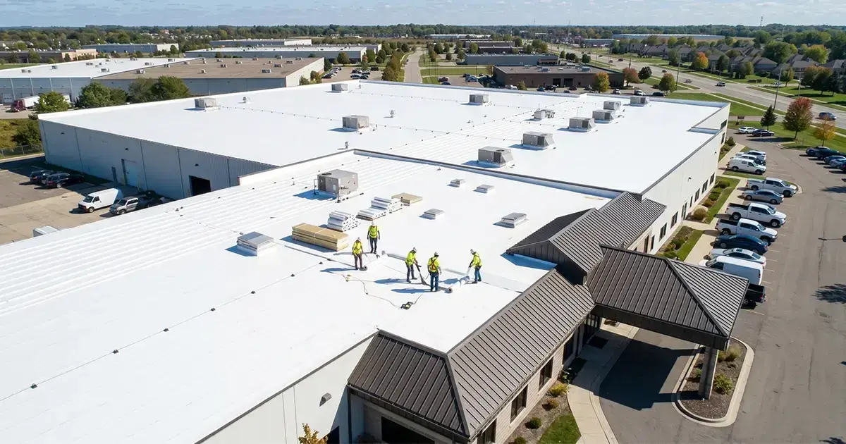 Commercial roof repair project completed near Dearborn MI