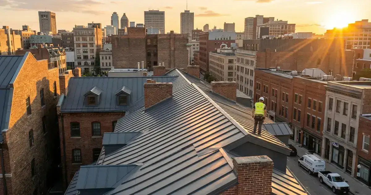 TPO commercial roofing project completed in Novi Michigan