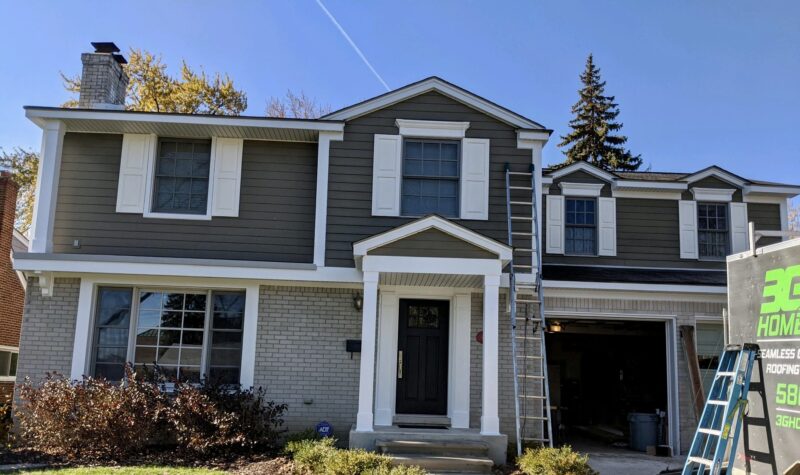 Siding installation completed on a home in Huntington Woods MI by 3G Home Exteriors