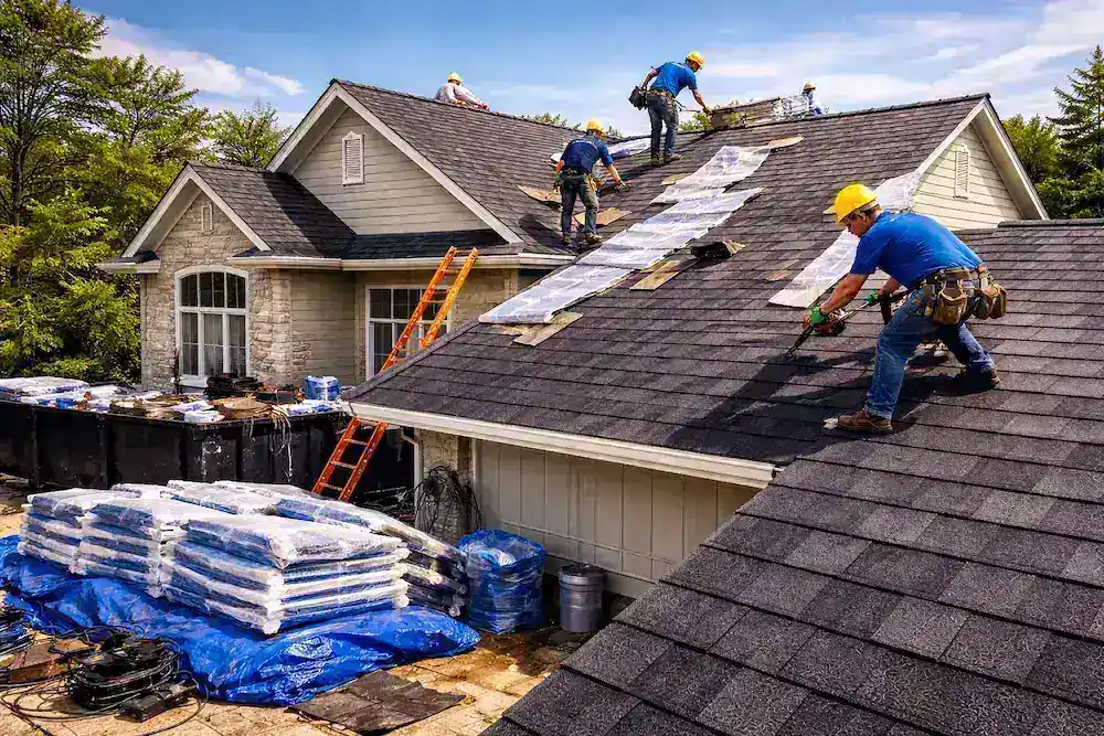 New architectural shingle roof installation on home near Harper Woods MI