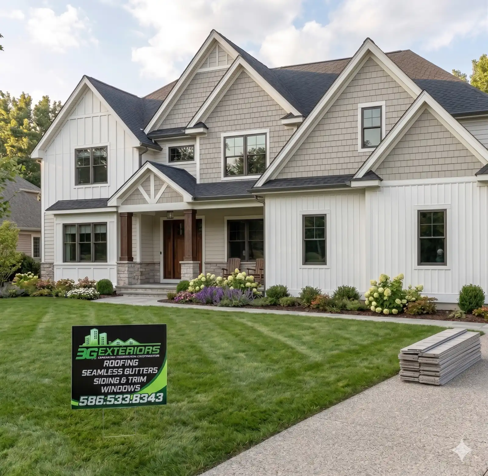 Vinyl siding installation completed in Roseville MI