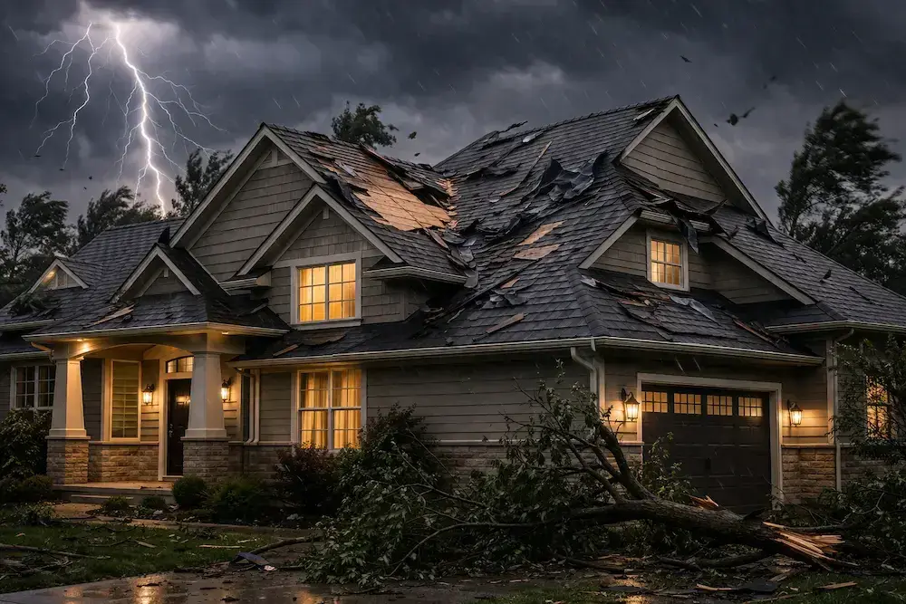 Storm damage roof repair completed in Rochester Michigan