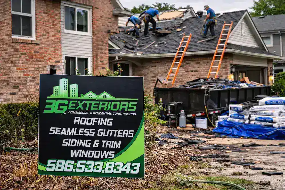 3G Home Exteriors team completing roof repair work in Southfield MI