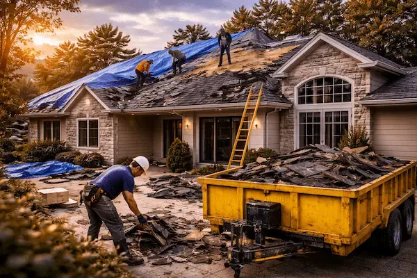 Storm damage roof repair completed in Utica Michigan with insurance claim support