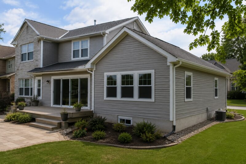 Addition plus siding gutters and exterior refresh
