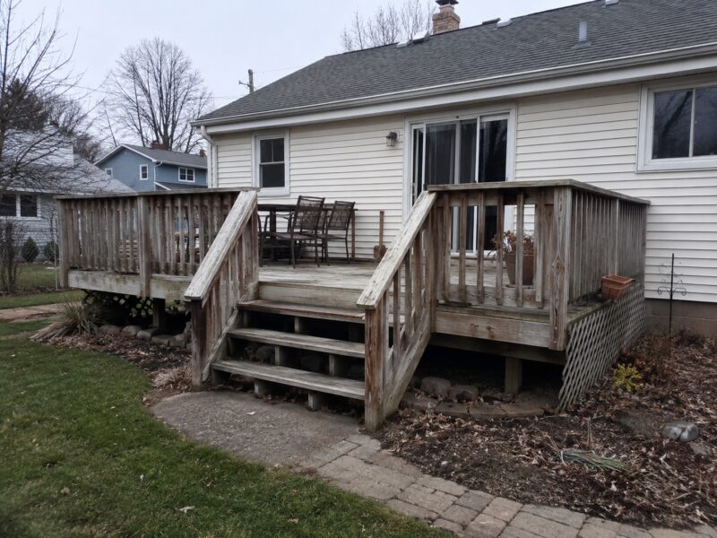 Deck area before composite upgrade by 3G Home Exteriors