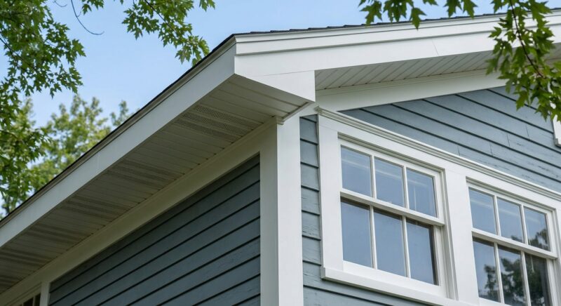 Exterior trim fascia and window painting project in Metro Detroit