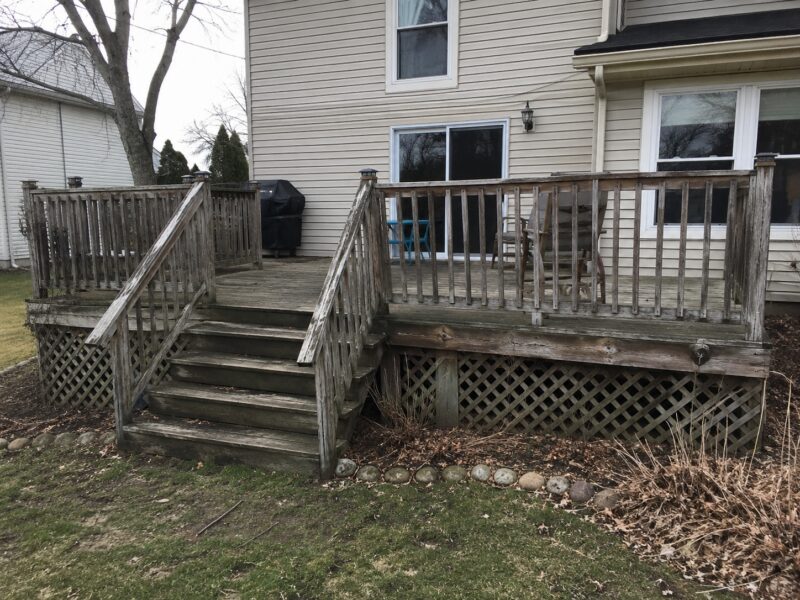 Older deck condition before replacement by 3G Home Exteriors