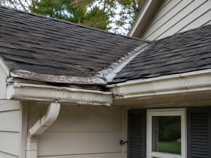 Roof detail before storm damage repair planning