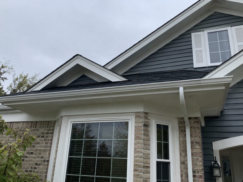 Clean repainted fascia, trim and caulk lines after exterior painting