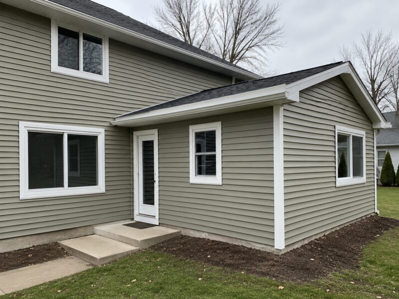Fiber cement lap siding on a completed home