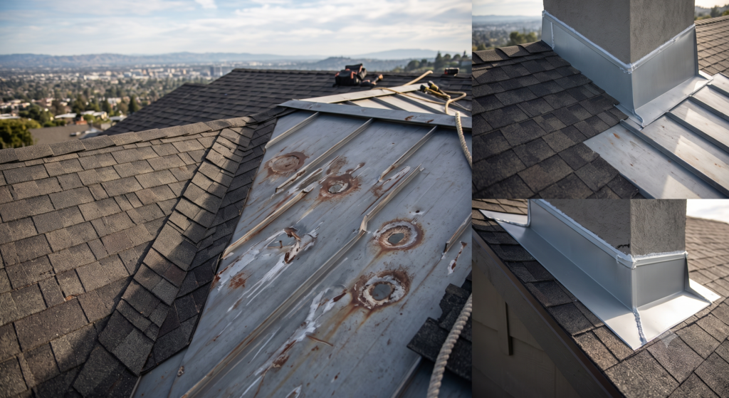 Impact damaged roofing replaced with a uniform system