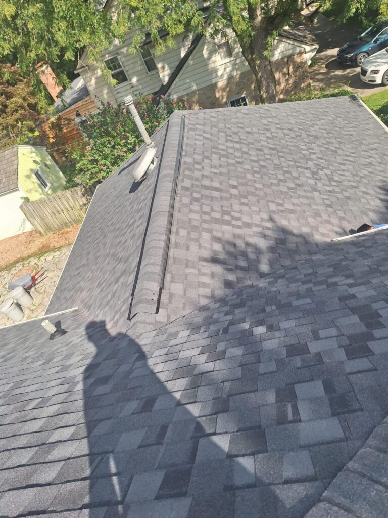 Completed light gray architectural shingle roof