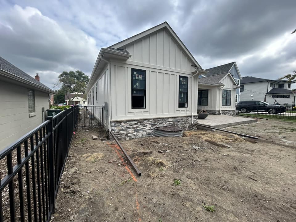 White james hardie board and batten siding installation