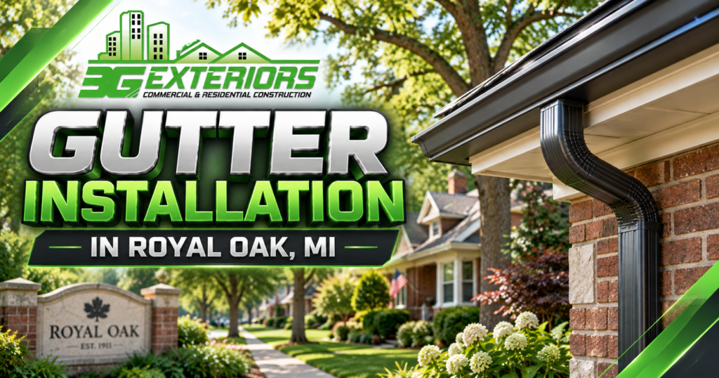 Seamless gutter installation on a Michigan home