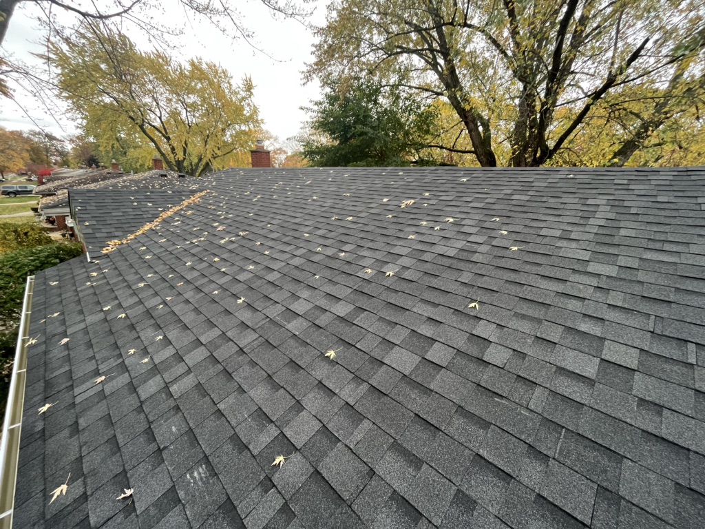New dark gray architectural shingle roof