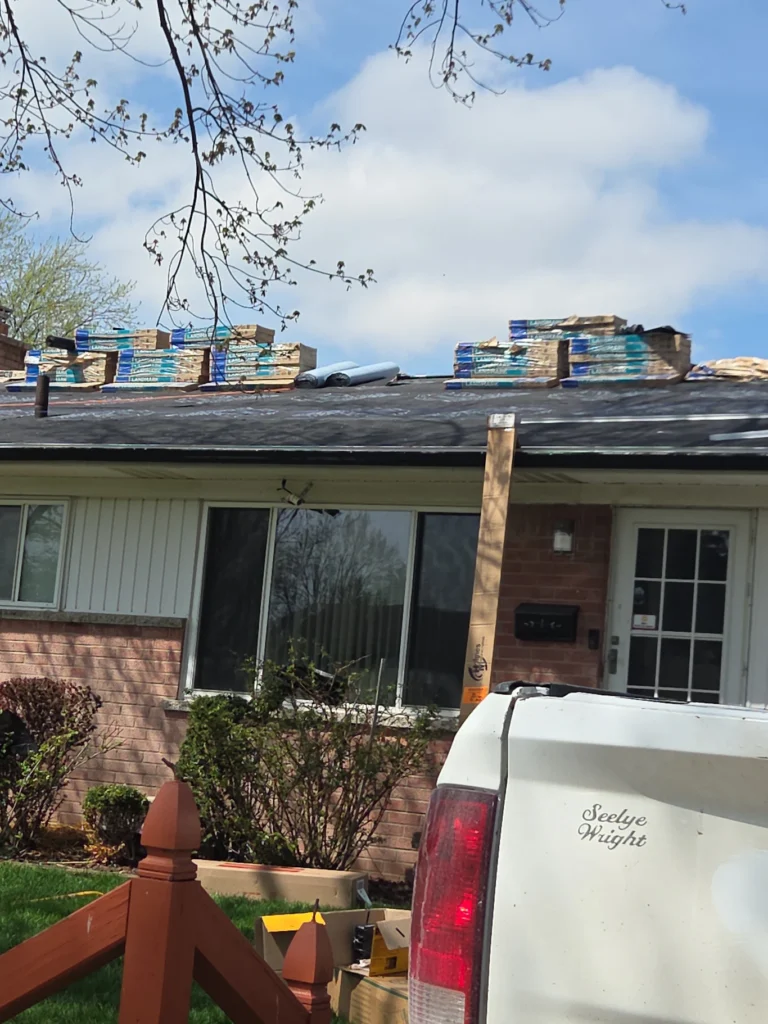 Roof replacement on a home in Fraser, Michigan