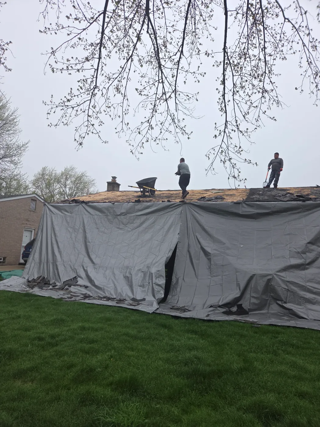 Roof replacement on a home in Fraser, Michigan — view 2